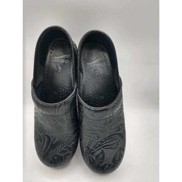 Dansko Womens Black Engraved Leather Clogs Size 36 - Picture 7 of 8